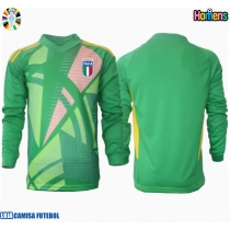 Camisa de Futebol Itália Goleiro Equipamento Secundário Europeu 2024 Manga Comprida